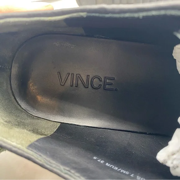 Vince Womens Shoes Rayner Sneakers 7.5 Black Leather Low Top Textured Designer - Picture 7 of 10